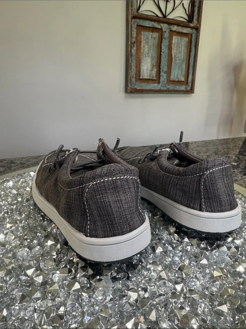Sonoma Charcoal Fabric Slip-On Sneakers NWOT 2
